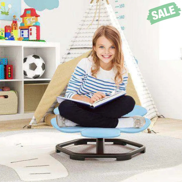 Kids Sensory Swivel Chair Elephant Petal 360¬∞ Spinning Chair-Blue