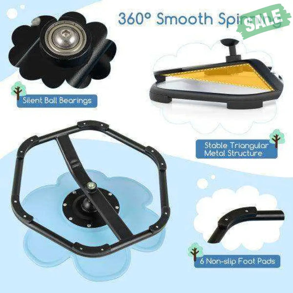 Kids Sensory Swivel Chair Elephant Petal 360¬∞ Spinning Chair-Blue