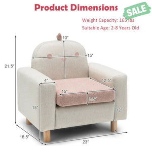 Kids Sofa with Armrest and Thick Cushion-Green Kids Chairs & Seating