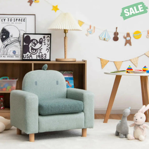 Kids Sofa with Armrest and Thick Cushion-Green Kids Chairs & Seating