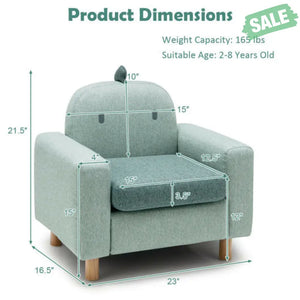 Kids Sofa with Armrest and Thick Cushion-Green Kids Chairs & Seating