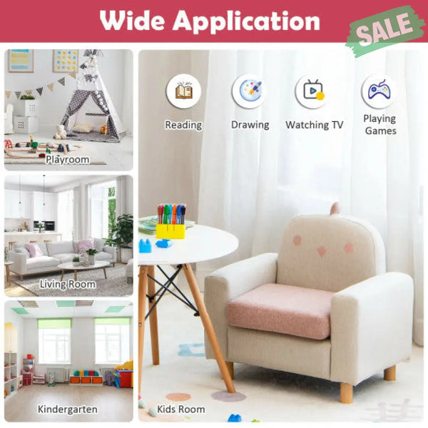 Kids Sofa with Armrest and Thick Cushion-Green Kids Chairs & Seating