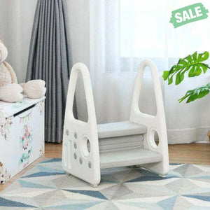 Kids Step Stool Learning Helper with Armrest for Kitchen Toilet Potty Training-Pink Pink Toddler & Kids Furniture