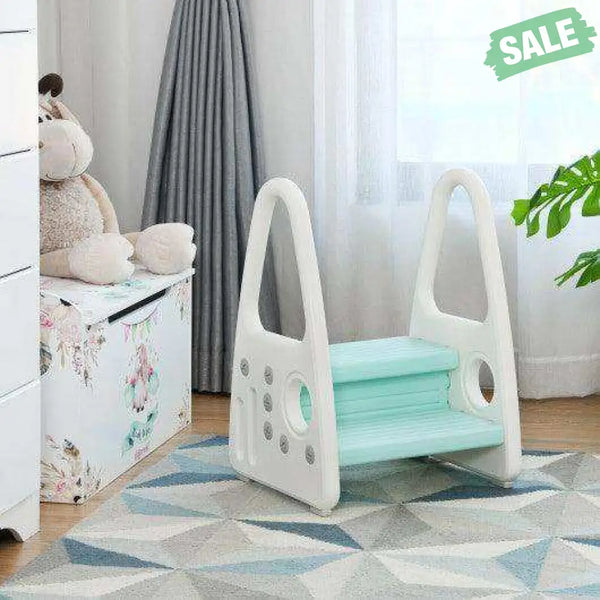 Kids Step Stool Learning Helper with Armrest for Kitchen Toilet Potty Training-Pink Pink Toddler & Kids Furniture