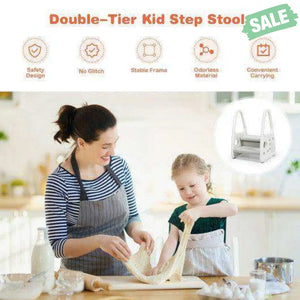 Kids Step Stool Learning Helper with Armrest for Kitchen Toilet Potty Training-Pink Pink Toddler & Kids Furniture