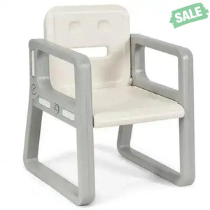 Kids Table and 2 Chairs Set with Storage Shelf-White Kids Table & Chair Sets