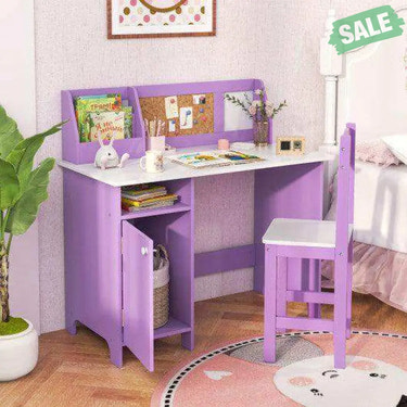 Kids Table and Chair Set for Arts Crafts Homework Home School-Purple Kids Table & Chair Sets