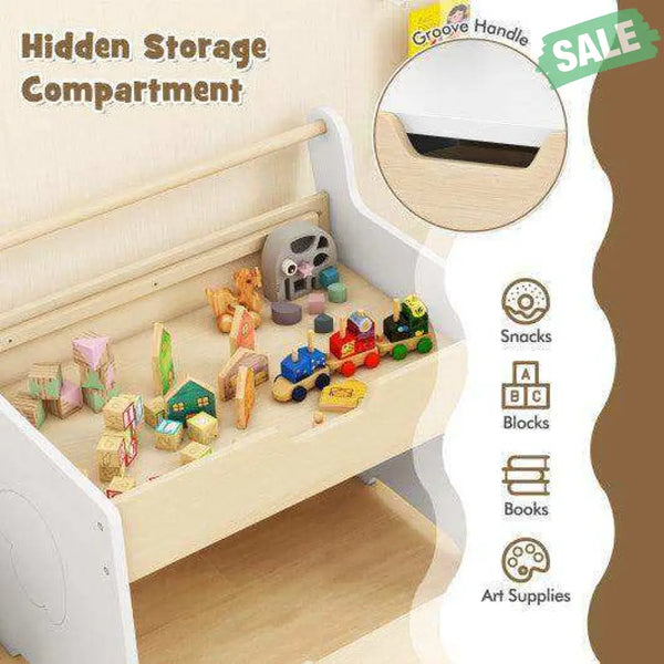 Kids Table and Chair Set with 2 in 1 Detachable Tabletop and Storage-White White Kids Table & Chair Sets