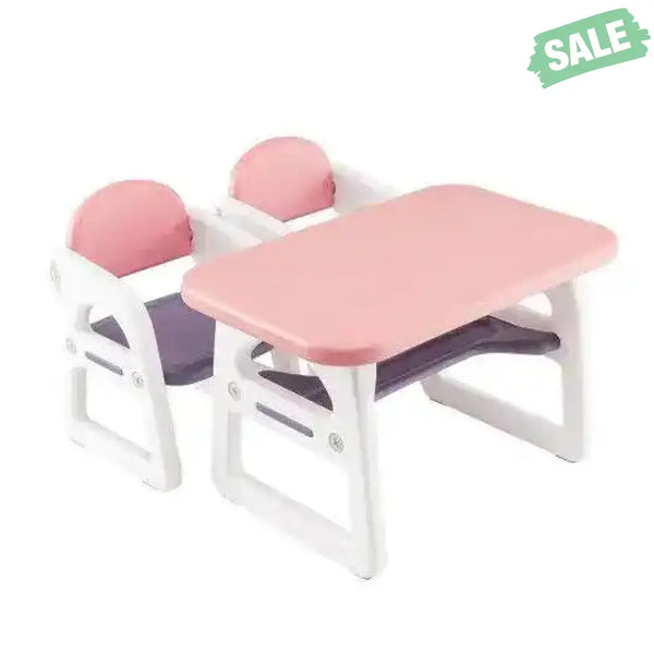 Kids Table and Chair Set with Building Blocks-Pink & Blue Pink & Blue Kids Table & Chair Sets