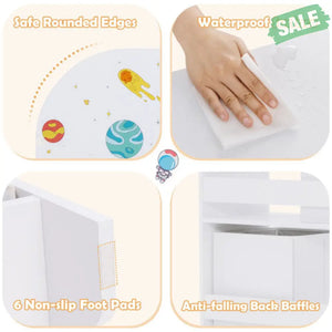 Kids Toy and Book Organizer Children Wooden Storage Cabinet with Storage Bins Kids Storage