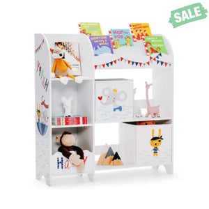 Kids Toy and Book Organizer Children Wooden Storage Cabinet with Storage Bins Kids Storage