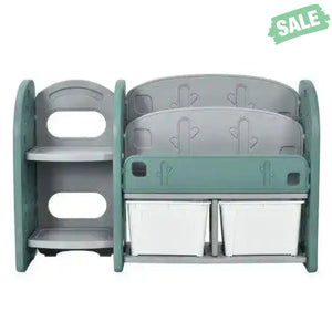 Kids Toy Storage Organizer with 2-Tier Bookshelf and Plastic Bins Kids Storage