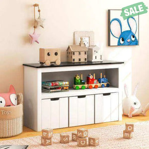 Kids Toy Storage Organizer with Blackboard Top-3-Drawer Kids Storage