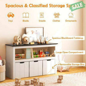 Kids Toy Storage Organizer with Blackboard Top-3-Drawer Kids Storage