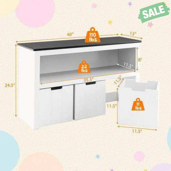 Kids Toy Storage Organizer with Blackboard Top-3-Drawer Kids Storage