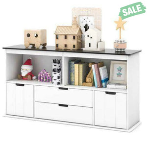 Kids Toy Storage Organizer with Blackboard Top-4-Drawer Kids Storage