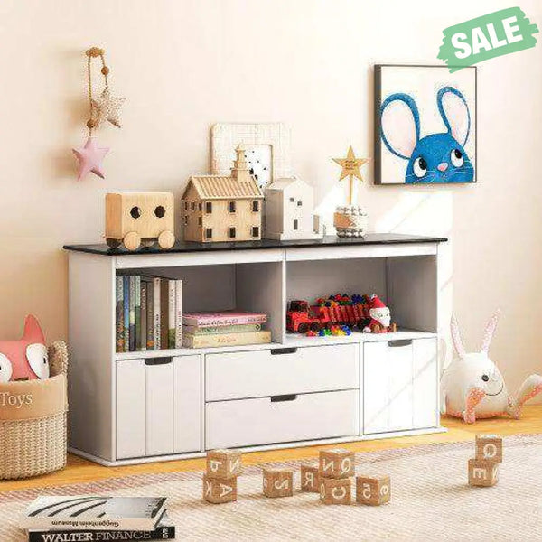 Kids Toy Storage Organizer with Blackboard Top-4-Drawer Kids Storage