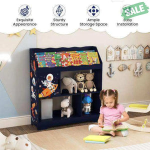 Kids Toy Storage Organizer with Book Shelf and Storage Cabinet-White White Kids Storage