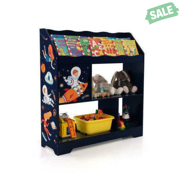 Kids Toy Storage Organizer with Book Shelf and Storage Cabinet-White White Kids Storage