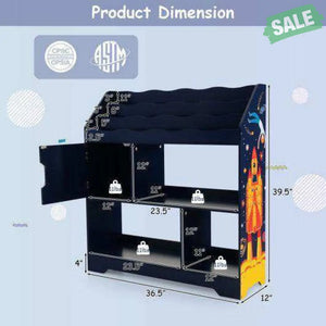 Kids Toy Storage Organizer with Book Shelf and Storage Cabinet-White White Kids Storage