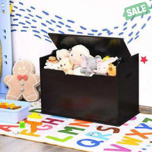 Kids Toy Wooden Flip-top Storage Box Chest Bench with Cushion Hinge-White White Kids Storage