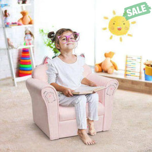 Kids Upholstered Cat Armrest Couch Sofa with Linen Fabric Kids Chairs & Seating