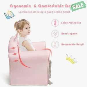 Kids Upholstered Cat Armrest Couch Sofa with Linen Fabric Kids Chairs & Seating