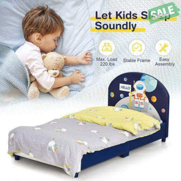 Kids Upholstered Platform Bed with Headboard and Footboard Toddler Beds