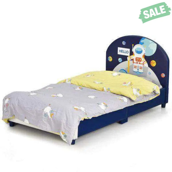 Kids Upholstered Platform Bed with Headboard and Footboard Toddler Beds