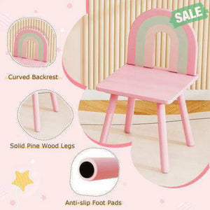 Kids Vanity Table and Chair Set with Cloud-shaped Mirror and Open Shelf-White White Kids Vanities