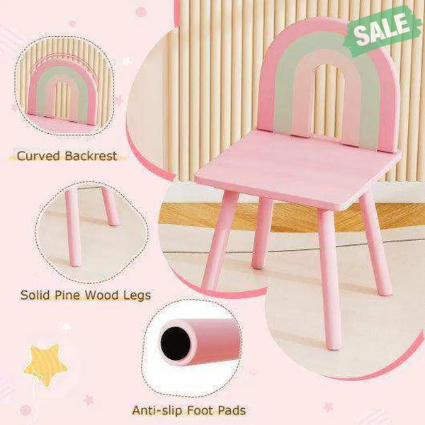 Kids Vanity Table and Chair Set with Cloud-shaped Mirror and Open Shelf-White White Kids Vanities