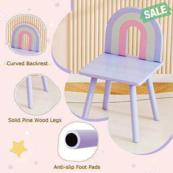 Kids Vanity Table and Chair Set with Cloud-shaped Mirror and Open Shelf-White White Kids Vanities