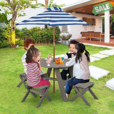 Kids Wooden Table Set for Children Aged 3+ Years-Gray Gray Kids Table & Chair Sets