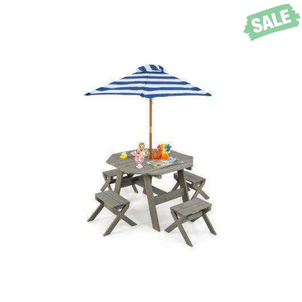 Kids Wooden Table Set for Children Aged 3+ Years-Gray Gray Kids Table & Chair Sets