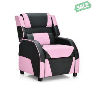 Kids Youth PU Leather Gaming Sofa Recliner with Headrest and Footrest-Yellow Kids Chairs & Seating