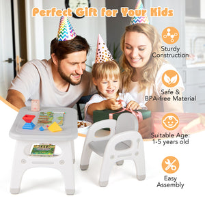Kids Activity Table and Chair Set with Montessori Toys for preschoolers, perfect for play and learning.