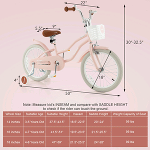 16 Inch Kids Bike with Front Handbrake and 2 Training Wheels