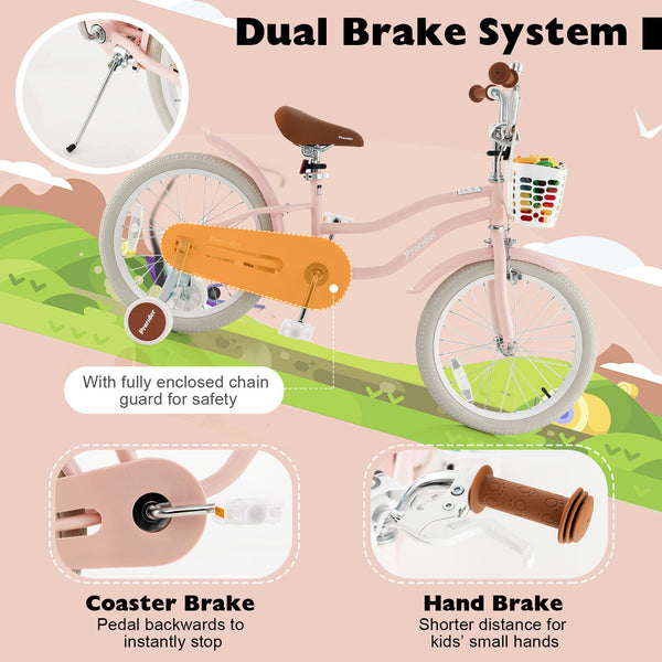 16 Inch Kids Bike with Front Handbrake and 2 Training Wheels