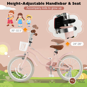 16 Inch Kids Bike with Front Handbrake and 2 Training Wheels