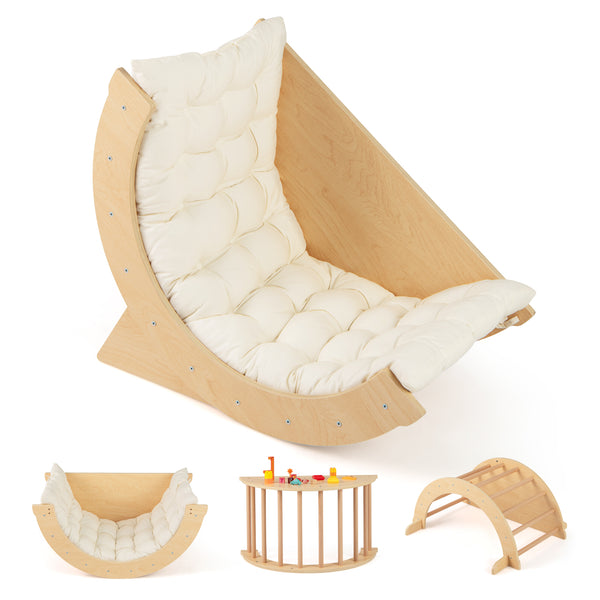 Kids Climbing Arch with Cushion Montessori Arch Climber/Rocker for Toddlers
