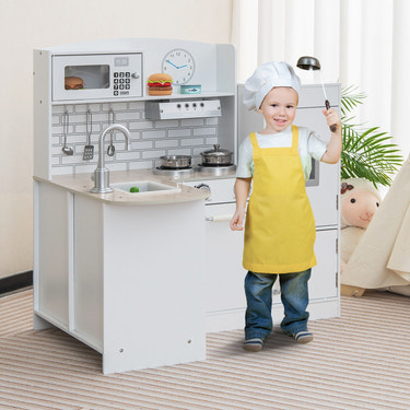 Kids Kitchen Playset Conor Kitchen Toy with Realistic Microwave and Oven Stove