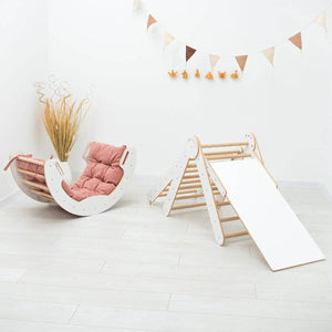 4 in 1 Indoor Climbing Set: Pikler Triangle + Slide + Ladder + Arch
