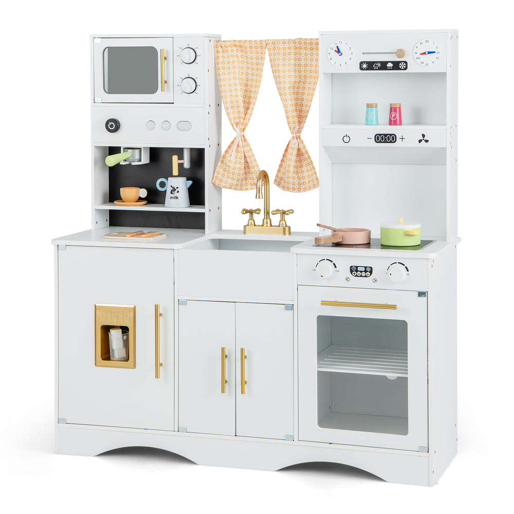 Kids Kitchen Playset with Microwave and Coffee Maker for Ages 3+