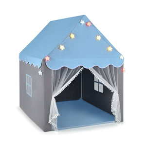 Kids Playhouse Tent with Colorful Star Lights and Mat