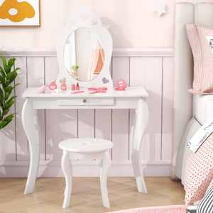 Kids Princess Makeup Dressing Table Set with Mirror - Fun playtime for little ones in Bedding & Sleep category.