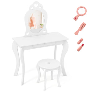 Kids Princess Makeup Dressing Table Set with Mirror - Fun playtime for little ones in a stylish design.