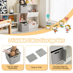 Kids toy storage cabinet shelf organizer in angle 24 view, perfect for keeping playrooms tidy and organized.