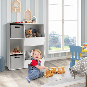 Kids toy storage cabinet shelf organizer in angle 21, perfect for keeping playrooms tidy and organized.
