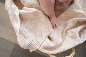 Rainbow Sprinkle Cotton Knit Baby Blanket