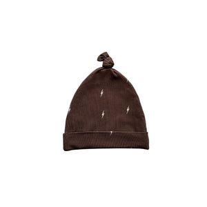 Brown Lightning Bamboo Baby Knot Hat – Newborn (0–3 Months)